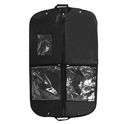 Hangerworld Lot Unique Noir fine habits de tissage en nylon de transport robuste Coque – Peut contenir 2 Costumes + Chemise + accessoires 111 8 cm (112 cm) - B002B9BKQG